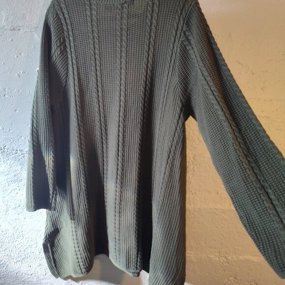 Jeanne Pierre Olive Green Long Sleeve Stretchy A-Line Midi Sweater Dress Size 1X - Picture 10 of 11